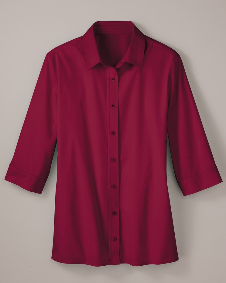 Haband Women's 3/4-Sleeve Poplin Wonder Blouse image number 1