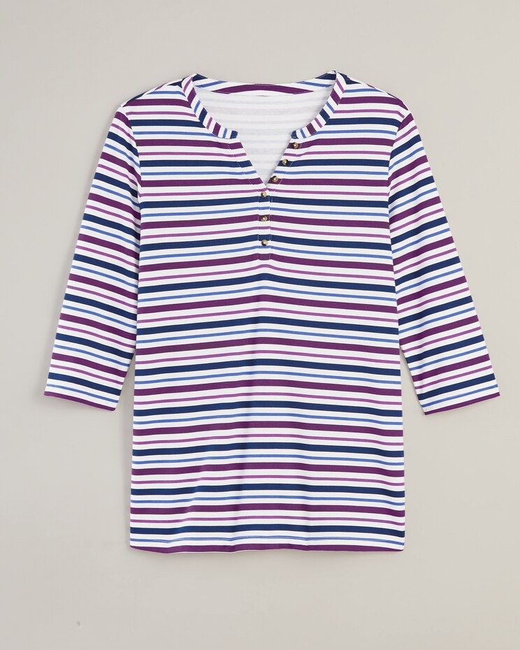 Essential Knit Three Quarter Sleeve Henley image number 5