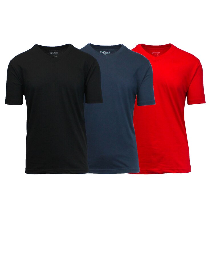 Galaxy By Harvic Men's Short Sleeve V-Neck T-Shirt - 3 Pack image number 1