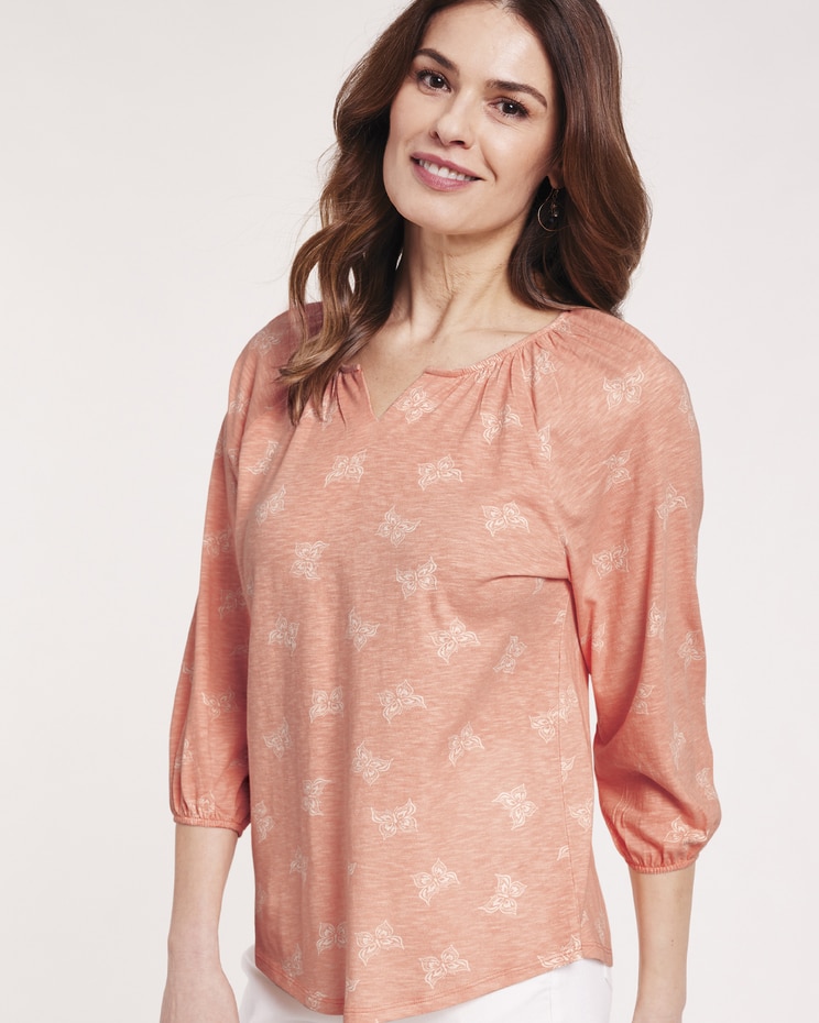 Novelty Print Knit Top image number 1