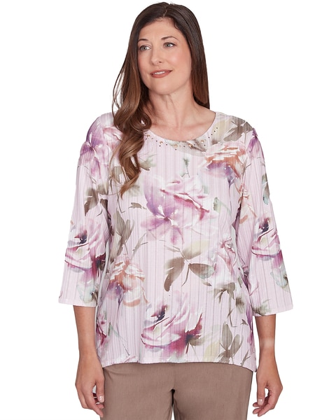 Alfred Dunner® Telluride Romantic Florals Textured Top