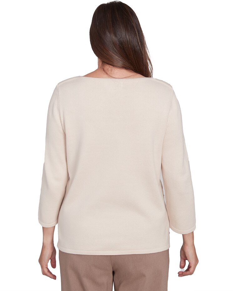 Alfred Dunner® Telluride Biadere Hearts Crew Neck Sweater image number 2