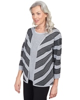 Alfred Dunner® Chevron Stripe Two For One Top thumbnail number 3