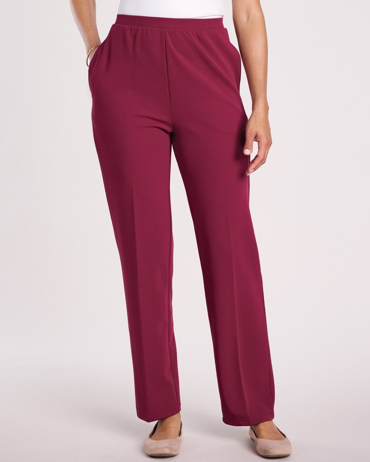 Care Free Stretch Knit Crepe Pants image number 1