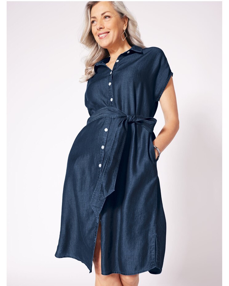 Button Front Shirt Dress image number 1