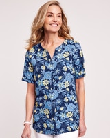 Button Front Knit Blouse thumbnail number 1