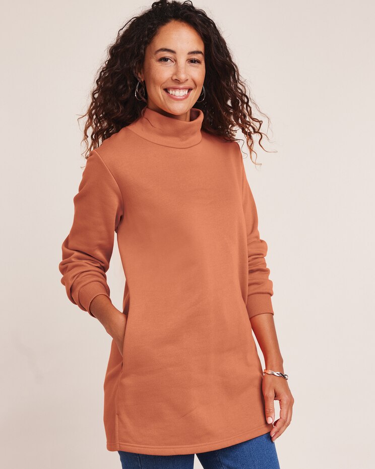 Better-Than-Basic Mock Neck Tunic Sweatshirt image number 1