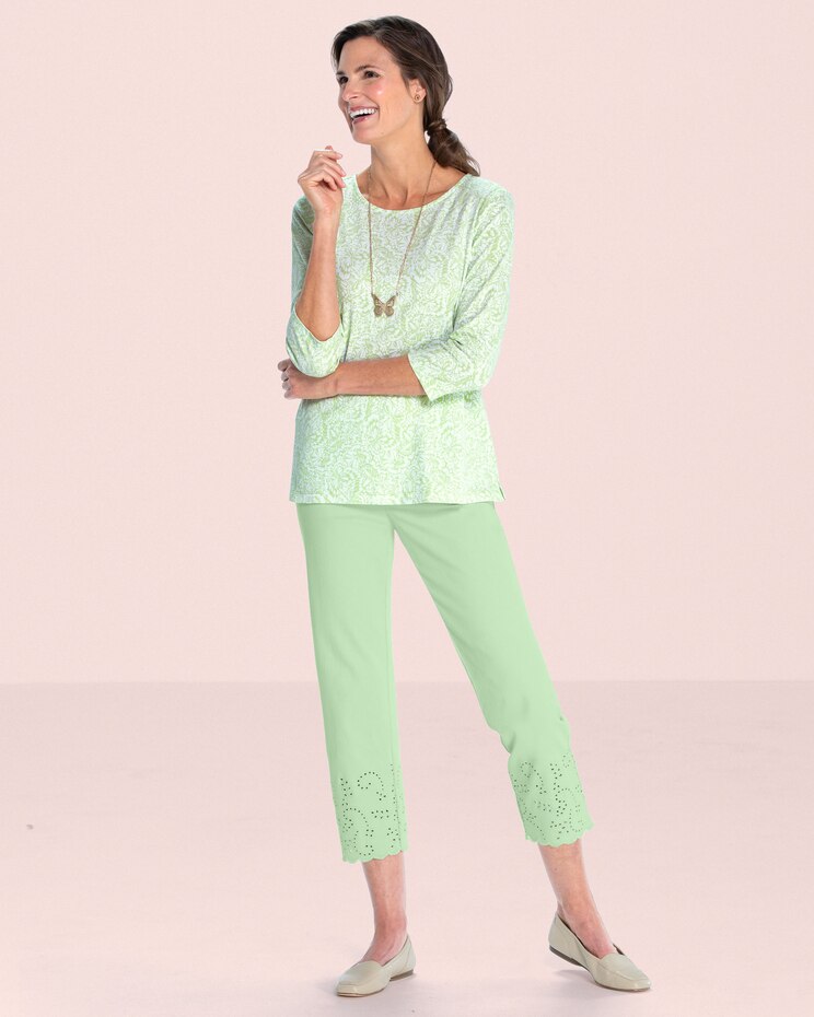 Dennisport Eyelet-Hem Cropped Pants image number 3