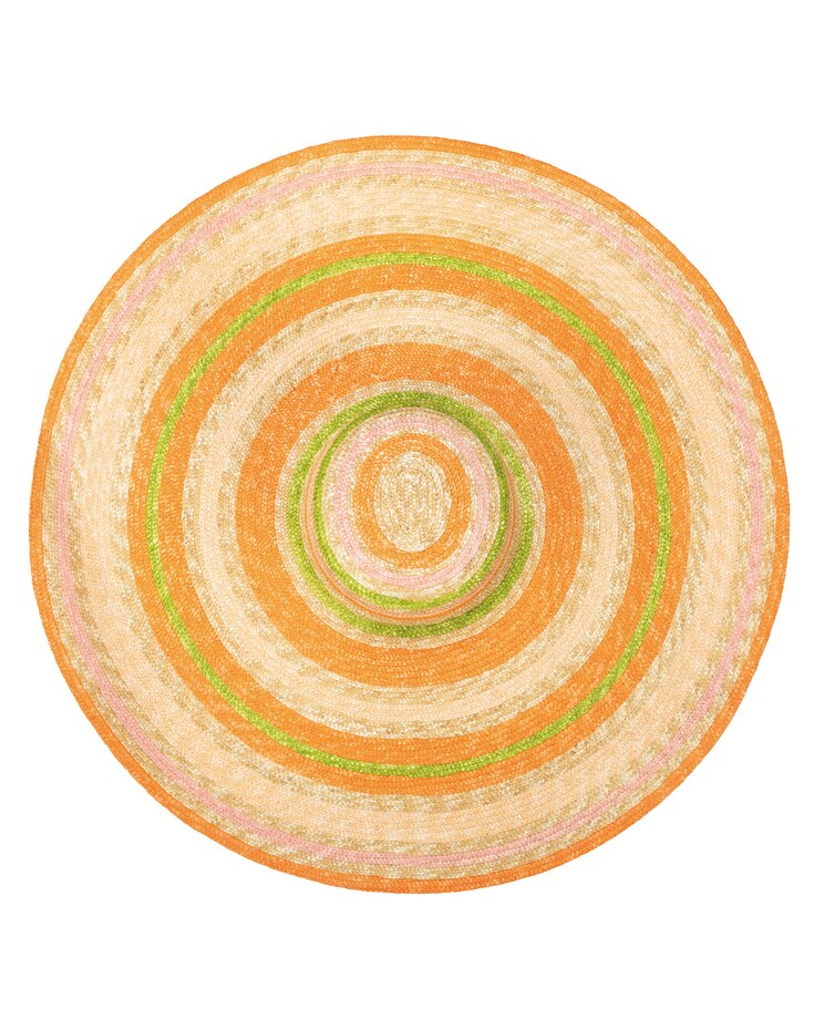 On Mulit Holiday- Wheat Straw Stripe Wide Brim Sun Hat image number 2