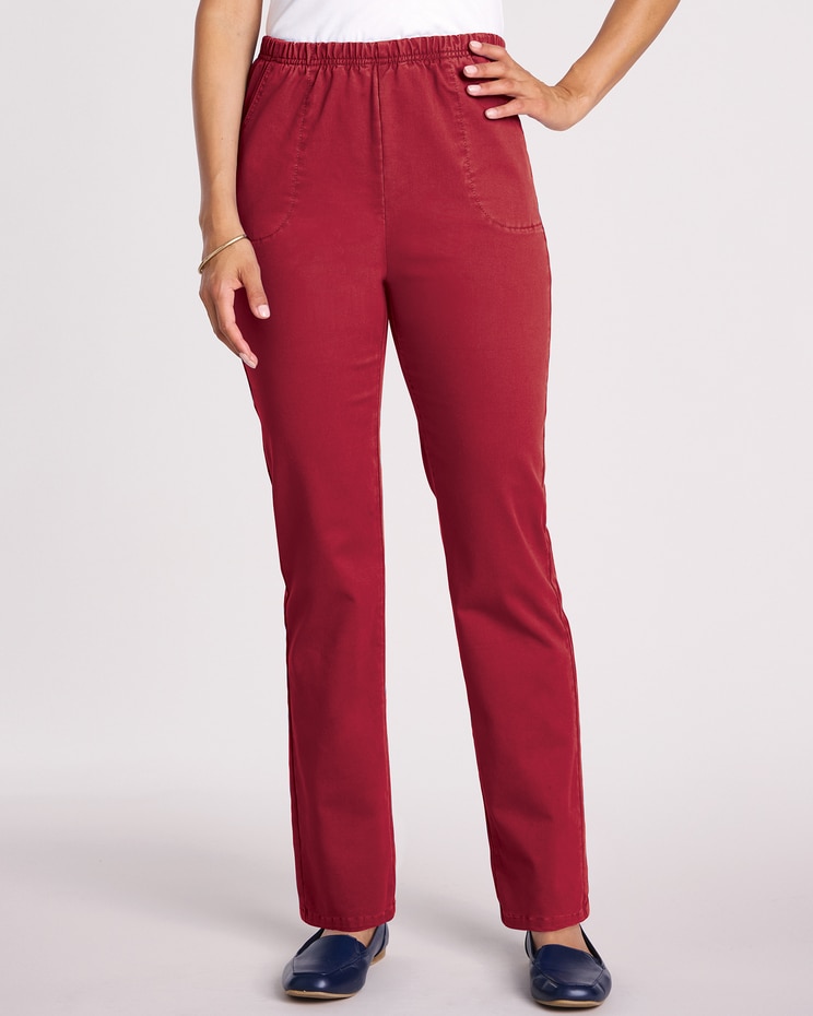 Super-Soft Pull-On Twill Pants image number 1