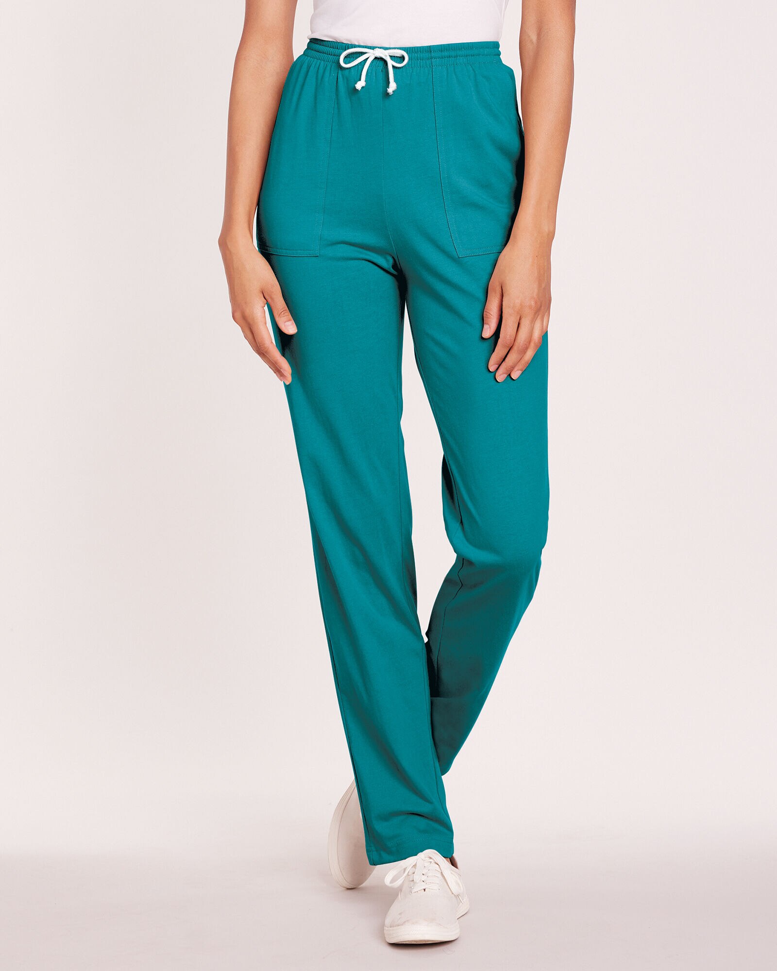 Pull On Knit Drawstring Sport Pants Blair