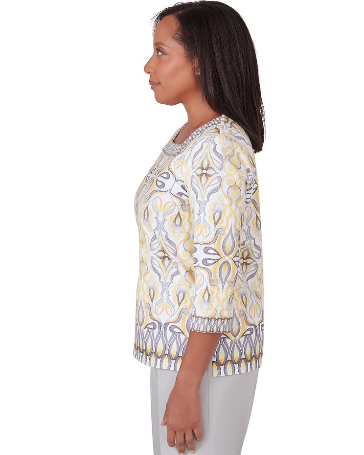 Alfred Dunner® Charleston Medallion Border Top with Square Neckline image number 4