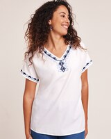 Embroidered Dolman Sleeve Popover thumbnail number 2