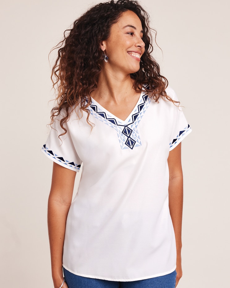 Embroidered Dolman Sleeve Popover image number 2