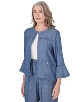 Alfred Dunner® Blue Bayou Chambray Jacket thumbnail number 3