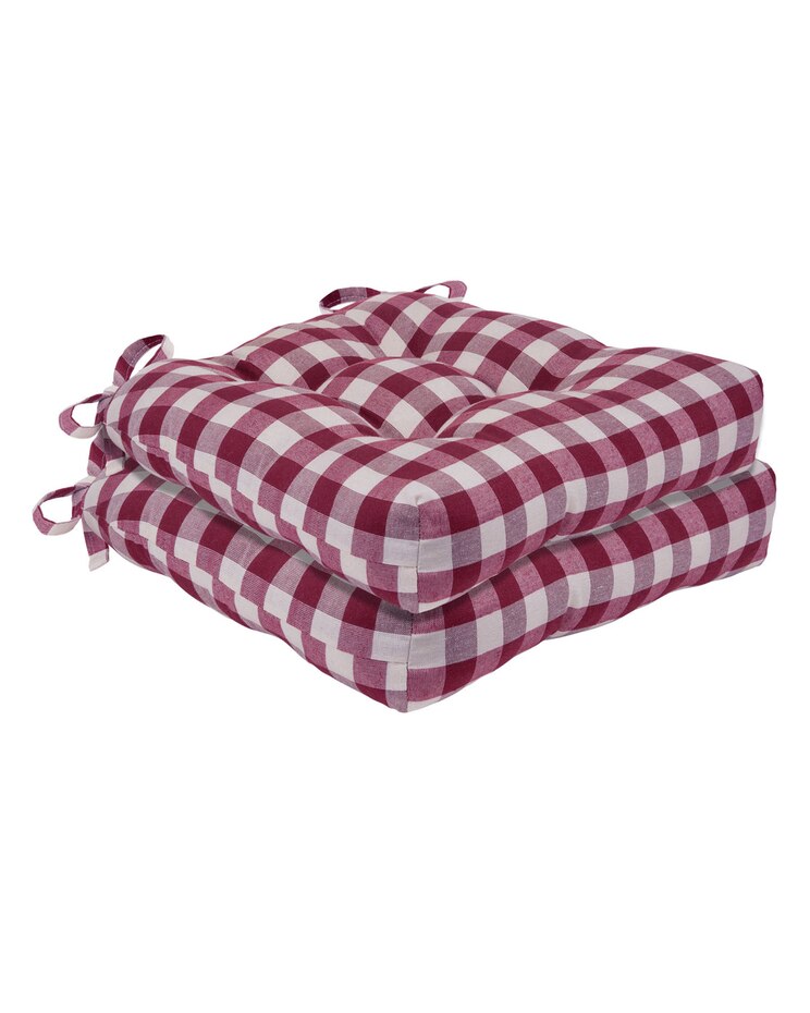 Buffalo Check (Set of 2) Tufted Chair Seat Cushions image number 1