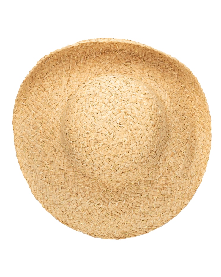 Pearl - Women's Raffia And Gold Round Crown Sun Hat image number 5