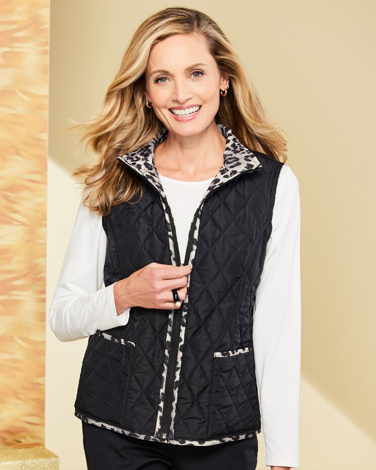 Reversible Animal Quilted Vest image number 1