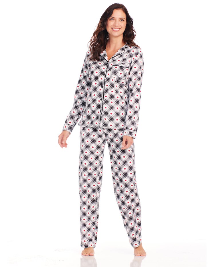 Printed Flannel 2-Piece Long Pajamas image number 1