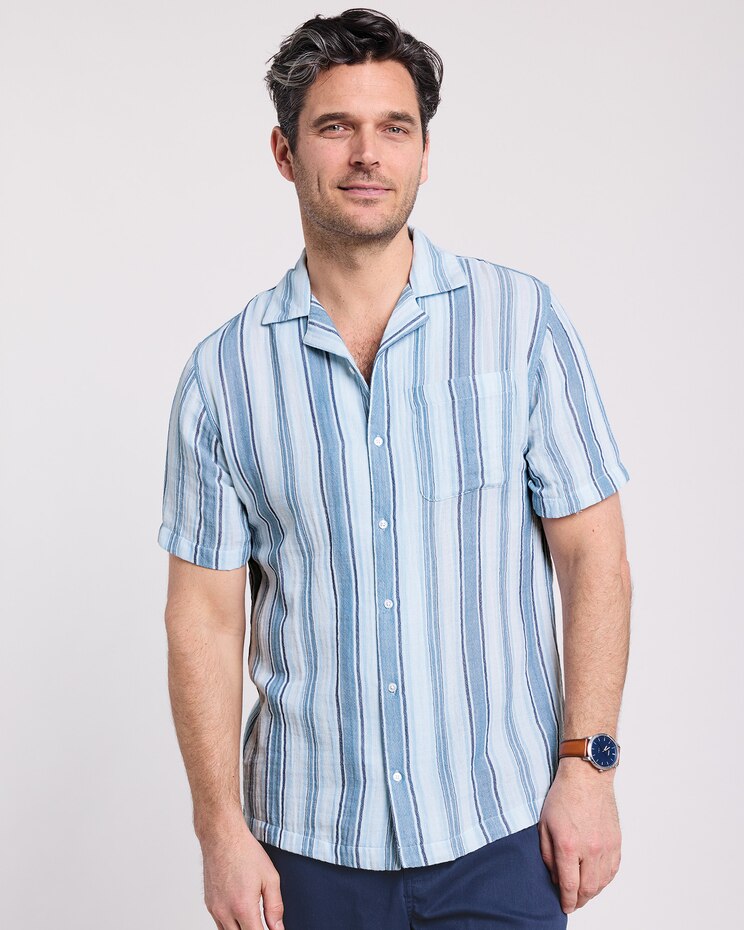 John Blair® Short Sleeve Gauze Camp Shirt image number 1