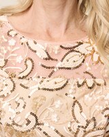 Tea Length Embroidered A-Line Sequin Dress thumbnail number 3