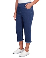 Alfred Dunner® Superstretch Denim Fringe Capri Pant thumbnail number 12