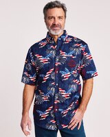 Patriotic Short-Sleeve Button-Down Shirt thumbnail number 1