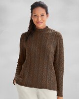 Donegal Braided Cabled Mockneck Sweater thumbnail number 1