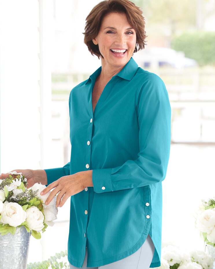 Foxcroft® Non-Iron Side-Button Tunic image number 1
