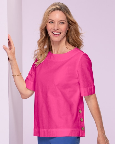 Captiva Cotton Side-Button Top