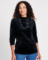 Velour Mock Neck Top thumbnail number 1