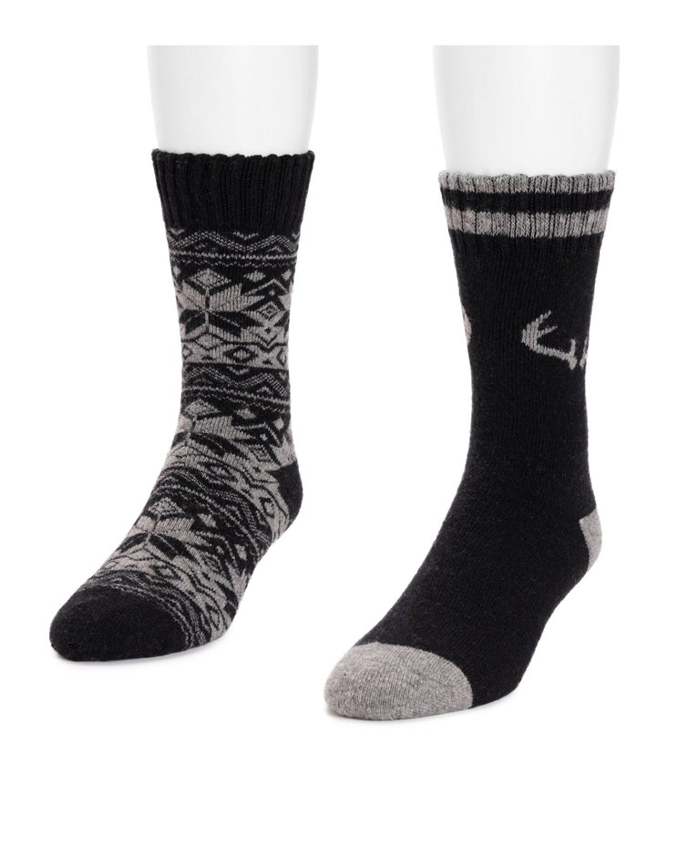 MUK LUKS® Wool Blend Boot Socks - 2PK image number 1