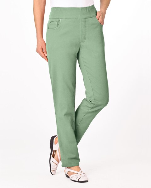 Flat-Waist Straight-Leg Jeans