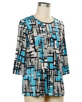 N Touch Begin Again 3/4 Sleeve Print Top thumbnail number 2