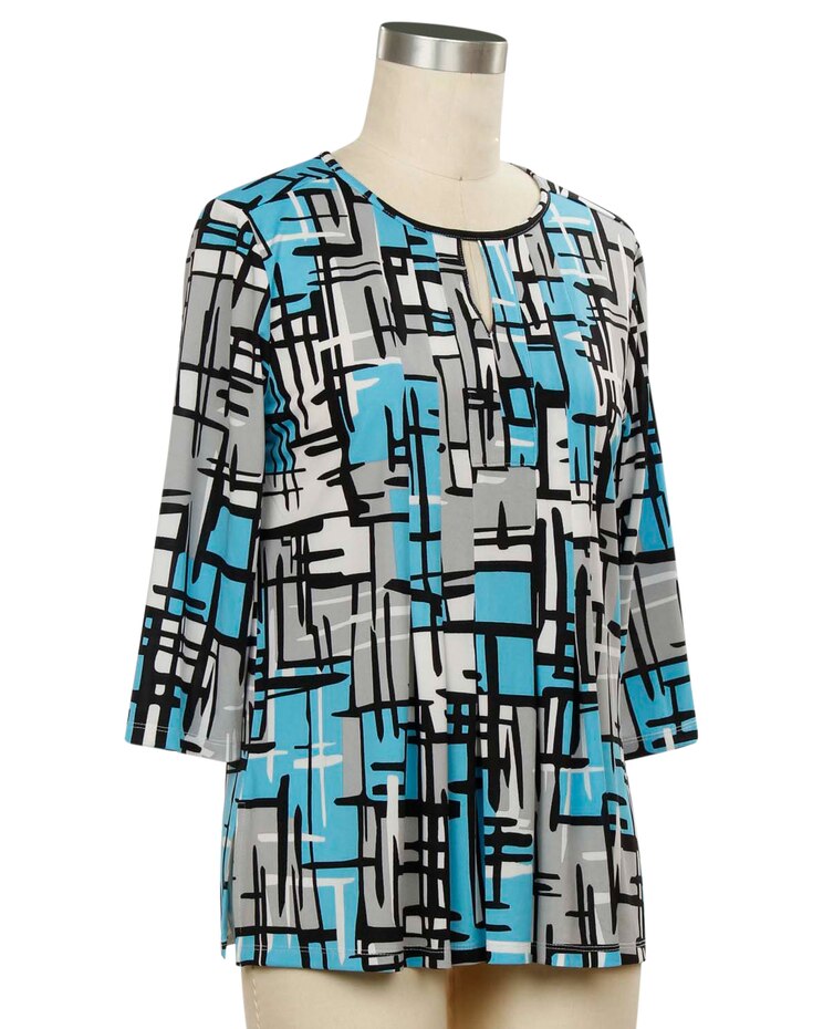 N Touch Begin Again 3/4 Sleeve Print Top image number 2