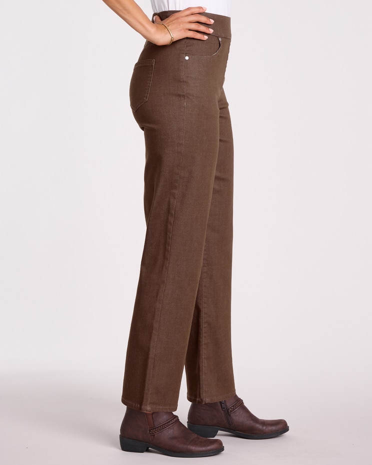 DenimEase™ Flat Waist Wide Leg Jeans image number 2