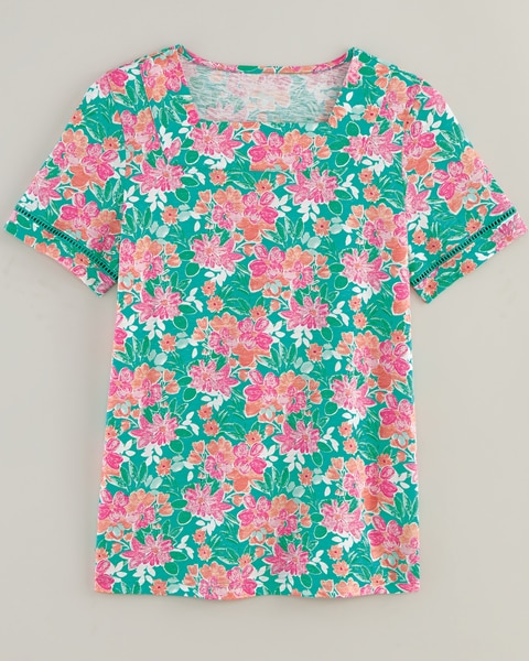 Slub Knit Square Neck Top
