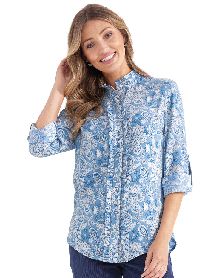 Haband Women's Soft-Brushed Flannel Button-Front Shirt image number 1