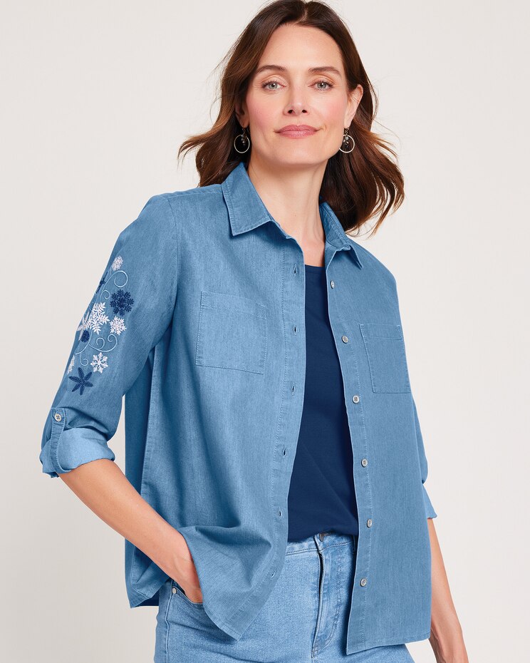 Embroidered Button Up Shirt image number 1