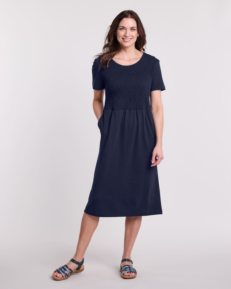 Essential Knit Smocked Dress image number 1