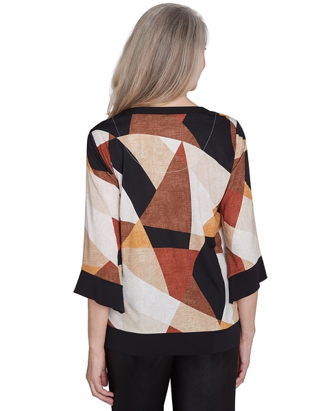Alfred Dunner® Rue Rivoli V-Neck Patchwork Sweater