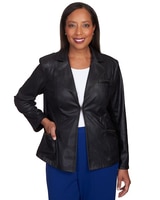 Alfred Dunner® Park Place Faux Leather Blazer Jacket thumbnail number 1