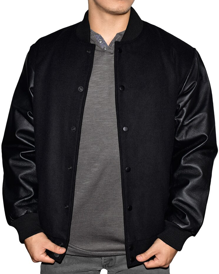 Victory Varsity Jacket with Genuine Leather Sleeves image number 1
