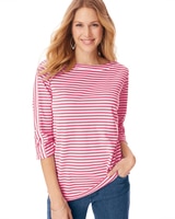 Three-Quarter Sleeve Criss-Cross Sailor Top thumbnail number 2