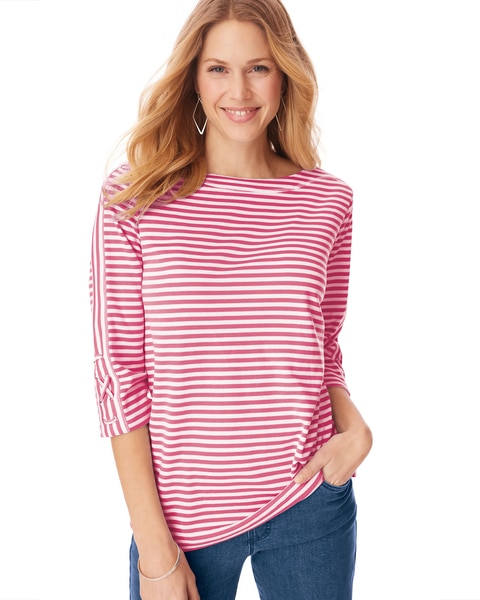 Three-Quarter Sleeve Criss-Cross Sailor Top