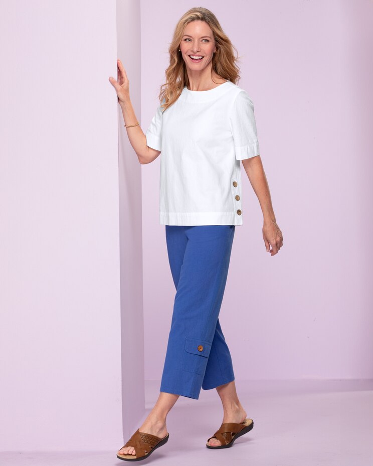 Captiva Cotton Side-Button Top image number 3