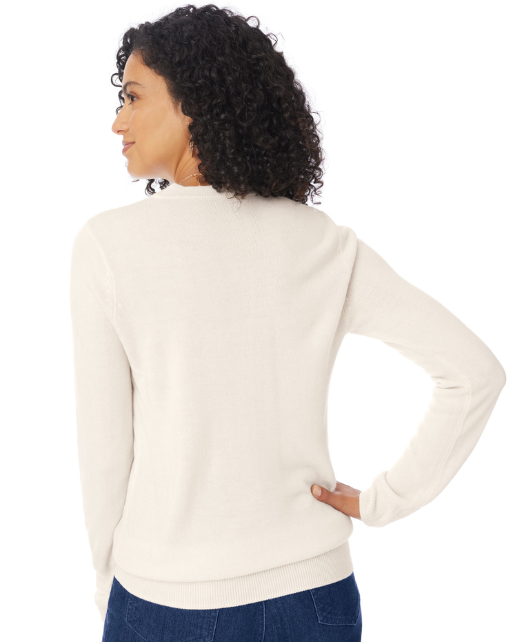 Long-Sleeve Cashmere-Like Crewneck Sweater image number 2