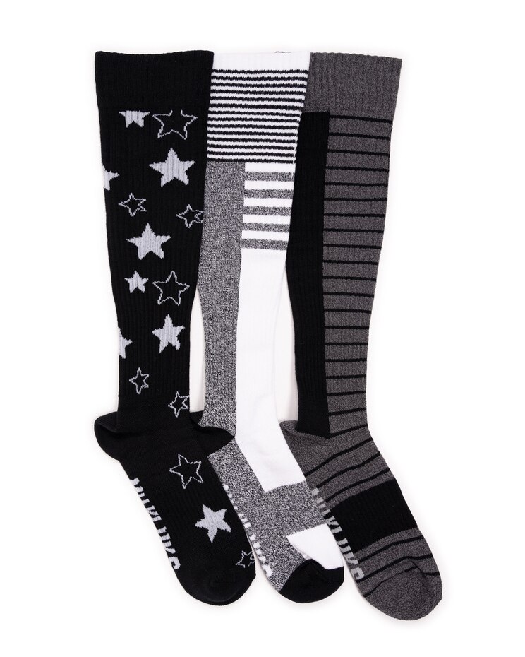 MUK LUKS® Women's 3 Pack Cotton Compression Knee-High Socks image number 1
