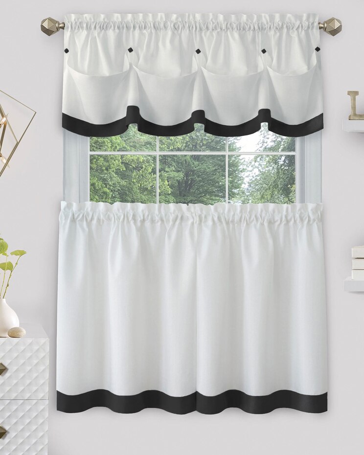 Lana Window Curtain Tier Pair and Valance Set image number 1