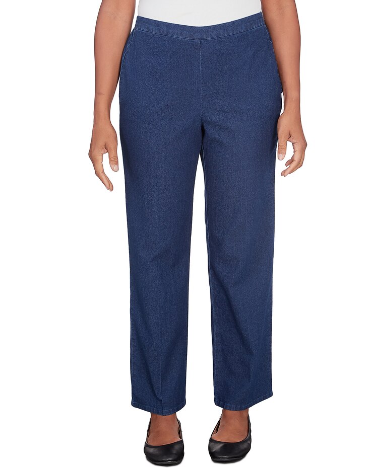 Alfred Dunner® Lavender Fields Denim Pull On Average Length Pant image number 1